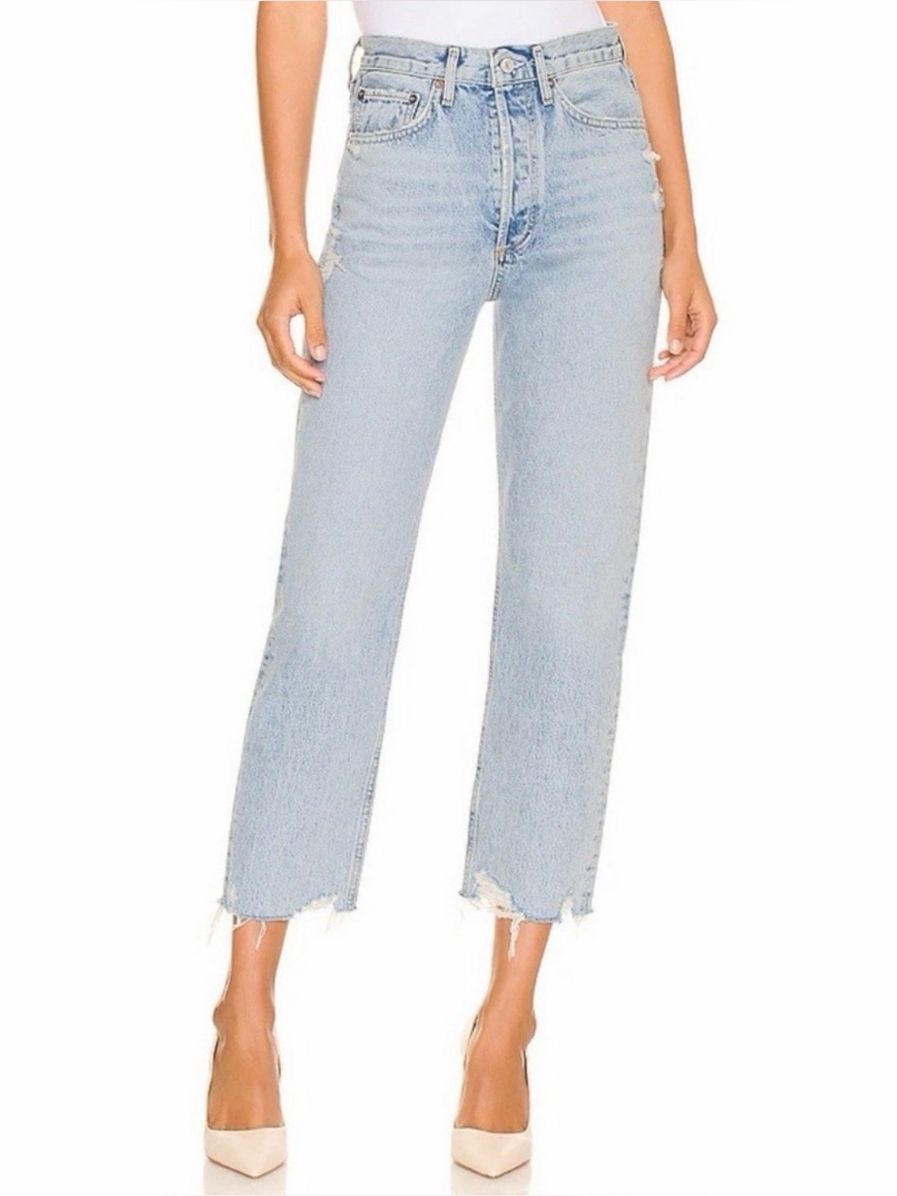 Agolde 90s Pinch Waist Crop Straight Leg Jean in Nerve